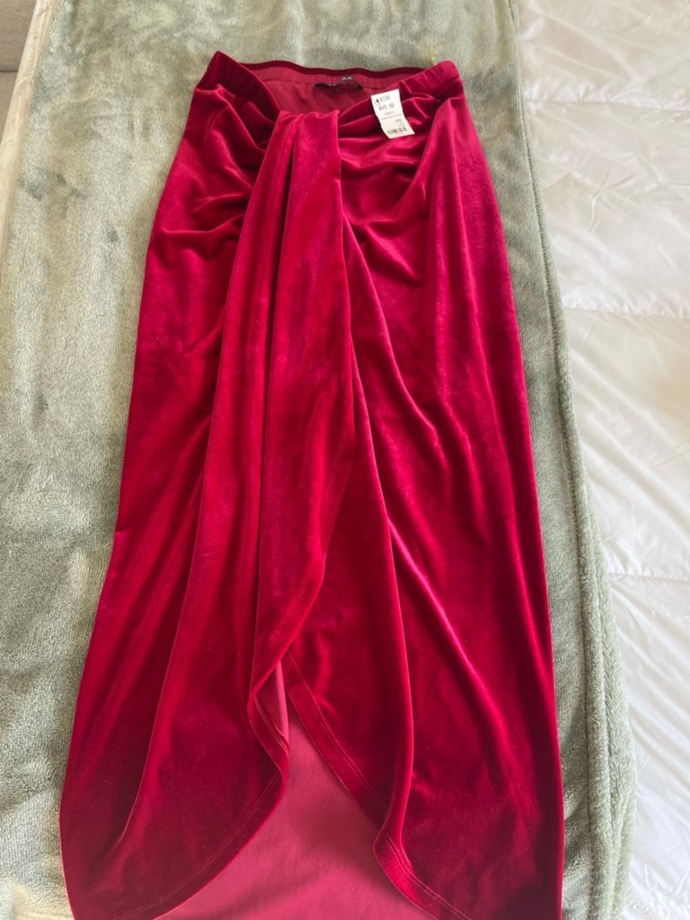 AKIRA Red Velvet High-Low Skirt